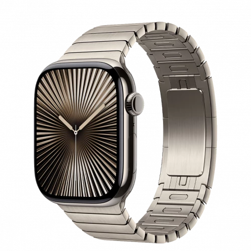 Apple Watch Series 10 GPS + Cellular 46mm Natural Titanium Case w. Natural Milanese Loop - M/L (MX163+MXMQ3)