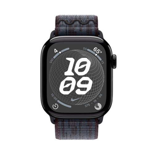 Apple Watch Series 10 GPS 46mm Jet Black Alu. Case w. Black/Blue Nike Sport Loop (MWX13+MYJD3)