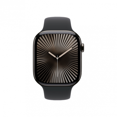 Apple Watch Series 10 GPS + Cellular 46mm Slate Titanium Case w. Black Sport Band - XL (MX173+MXM53)