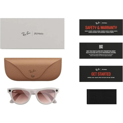Ray-Ban Meta Skyler Shiny Chalky Gray/Gradient Cinnamon Pink (RW4010 670013 52-20)
