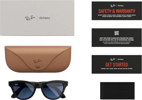 Ray-Ban Meta Skyler Standard - Shiny Black/Transitions Cerulean Blue (RW4010 601/MF 52-20)
