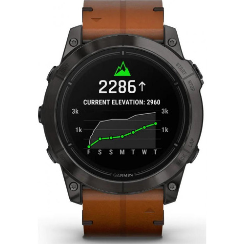 Garmin Epix Pro Gen 2 Sapphire 51mm Carbon G. DLC Tit. with Chestnut L. Band (010-02804-30)