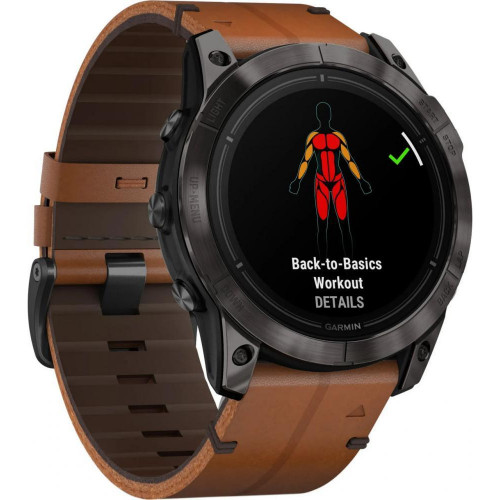 Garmin Epix Pro Gen 2 Sapphire 51mm Carbon G. DLC Tit. with Chestnut L. Band (010-02804-30)