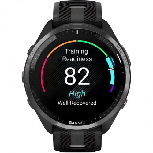 Garmin Forerunner 965 Carbon Gray Titanium Bezel w. Blk Case and Blk/Powder Gray S. Band (010-02809-00/10/8)