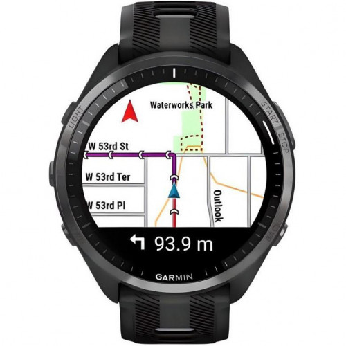 Garmin Forerunner 965 Carbon Gray Titanium Bezel w. Blk Case and Blk/Powder Gray S. Band (010-02809-00/10/8)
