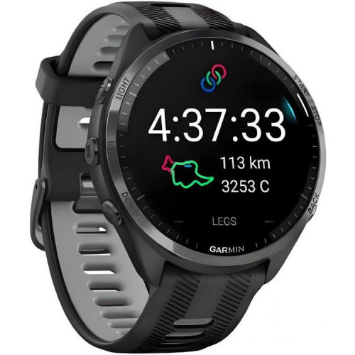 Garmin Forerunner 965 Carbon Gray Titanium Bezel w. Blk Case and Blk/Powder Gray S. Band (010-02809-00/10/8)