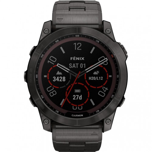 Garmin Fenix 7X Sapphire Solar C. Grey DLC Titanium w. Carbon Grey DLC Vented T. Band (010-02541-27)