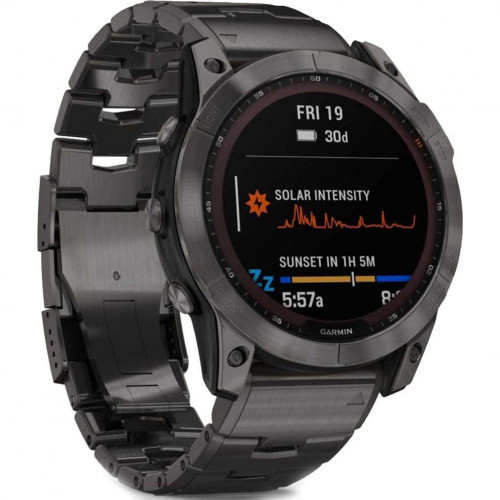 Garmin Fenix 7X Sapphire Solar C. Grey DLC Titanium w. Carbon Grey DLC Vented T. Band (010-02541-27)