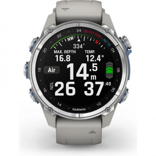 Garmin Descent Mk3 43 mm Stainless Steel with Fog Gray Silicone Band (010-02753-04/03)