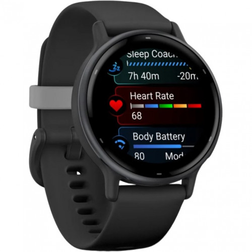 Garmin vivoactive 5 Slate Aluminum Bezel with Black Case and Silicone Band (010-02862-10/50)