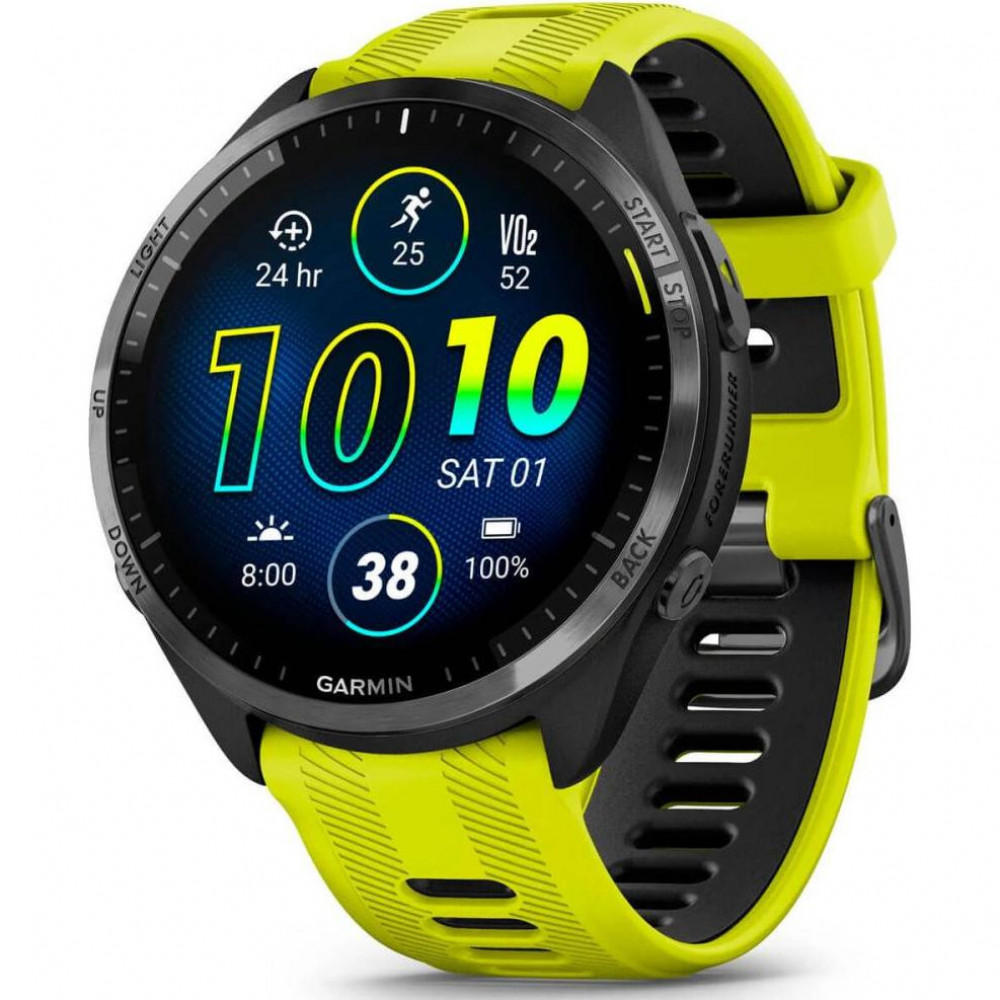 Garmin Forerunner 965 Carbon Gray Titanium Bezel w. Black Case and Amp Yell/Black S. Band (010-02809-02/12)