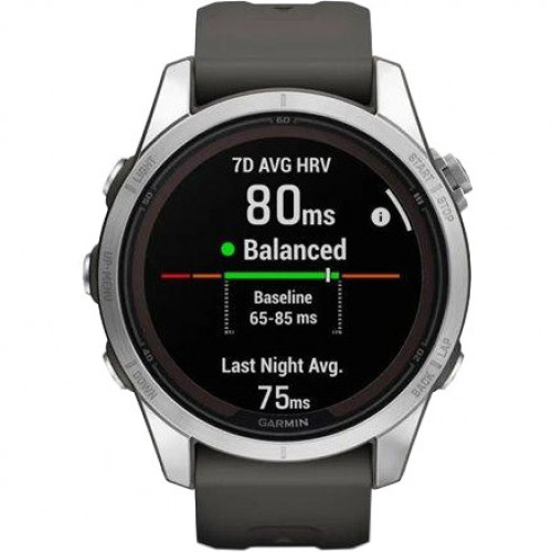 Garmin Fenix 7S Pro Solar Silver w. Graphite Band (010-02776-00/01)