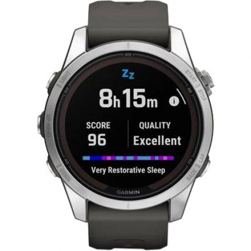 Garmin Fenix 7S Pro Solar Silver w. Graphite Band (010-02776-00/01)