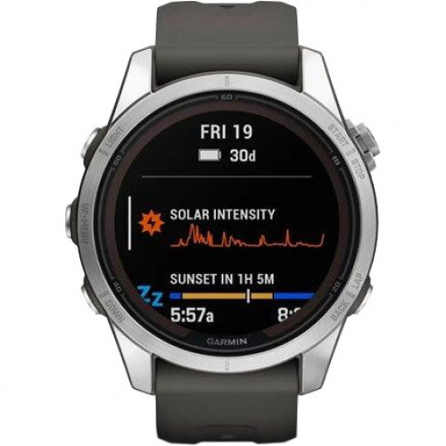 Garmin Fenix 7S Pro Solar Silver w. Graphite Band (010-02776-00/01)