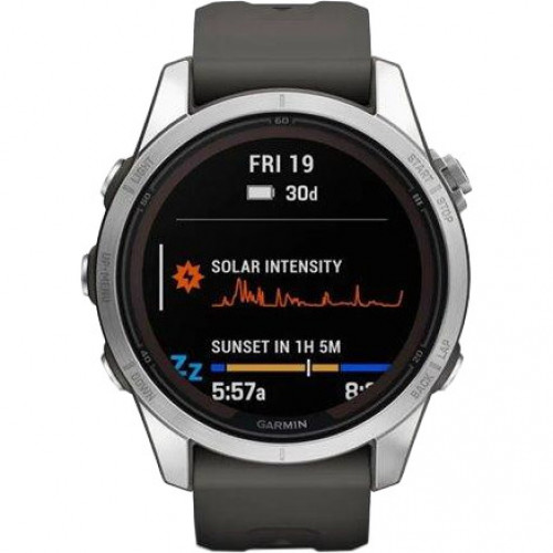 Garmin Fenix 7S Pro Solar Silver w. Graphite Band (010-02776-00/01)