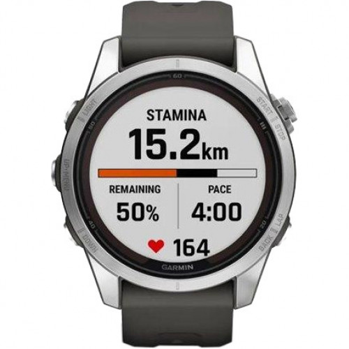 Garmin Fenix 7S Pro Solar Silver w. Graphite Band (010-02776-00/01)