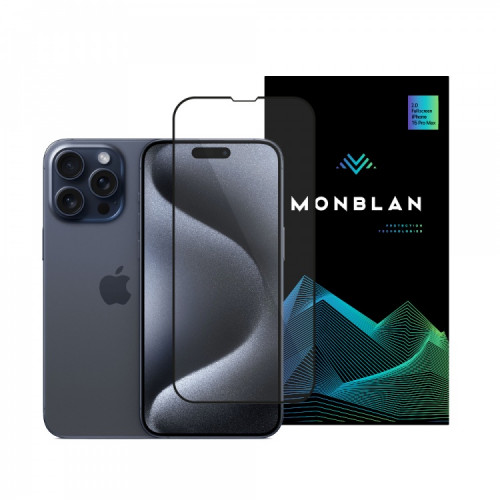Захисне скло Apple iPhone 15 Pro Monblan 2.5D Anti Static 0.26mm Black