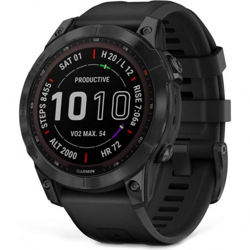 Garmin Fenix 7 Sapphire Solar Black DLC Titanium with Black Band (010-02540-34/35/47)