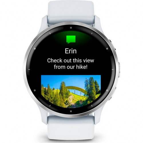 Garmin Venu 3 Silver Stainless Steel Bezel with Whitestone Case and Silicone Band (010-02784-00/50)