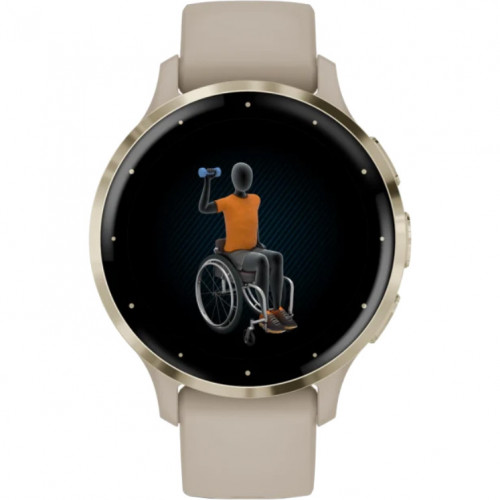 Garmin Venu 3S Soft Gold S. Steel Bezel w. French Gray Case and S. Band (010-02785-02/52)