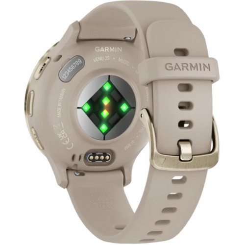 Garmin Venu 3S Soft Gold S. Steel Bezel w. French Gray Case and S. Band (010-02785-02/52)