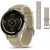 Garmin Venu 3S Soft Gold S. Steel Bezel w. French Gray Case and Leather Band (010-02785-55)