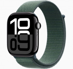 Apple Watch Series 10 GPS 42mm Jet Black Aluminum Case with Lake Green Sport Loop (New, без коробки)