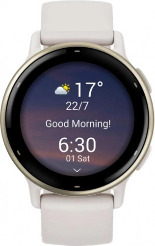 Garmin vivoactive 5 Cream Gold Aluminum Bezel with Ivory Case and Silicone Band (010-02862-11)