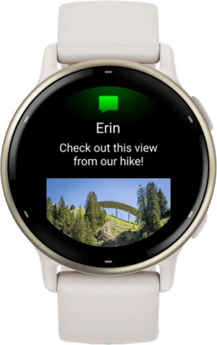 Garmin vivoactive 5 Cream Gold Aluminum Bezel with Ivory Case and Silicone Band (010-02862-11)