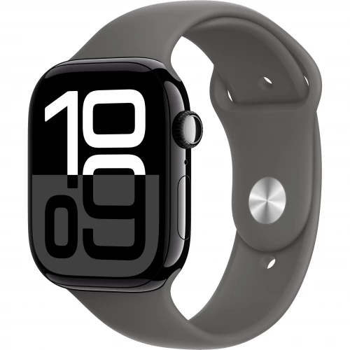 Apple Watch Series 10 GPS 46mm Jet Black Alu. Case w. Stone Gray Sport Band - M/L (MWX13+MXLY3)