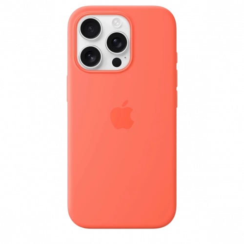 Чехол-накладка (силиконовый) для iPhone 16 Pro Max Silicone Case High Copy with MagSafe & Button Tangerine