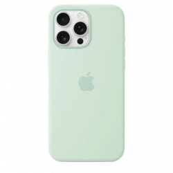 Чохол-накладка (силіконовий) для iPhone 16 Pro Max Silicone Case High Copy with MagSafe & Button Aquamarine