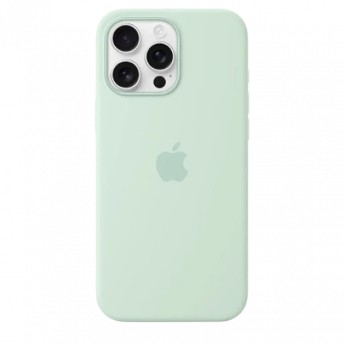 Чехол-накладка (силиконовый) для iPhone 16 Pro Max Silicone Case High Copy with MagSafe & Button Aquamarine