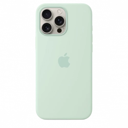 Чехол-накладка (силиконовый) для iPhone 16 Pro Max Silicone Case High Copy with MagSafe & Button Aquamarine