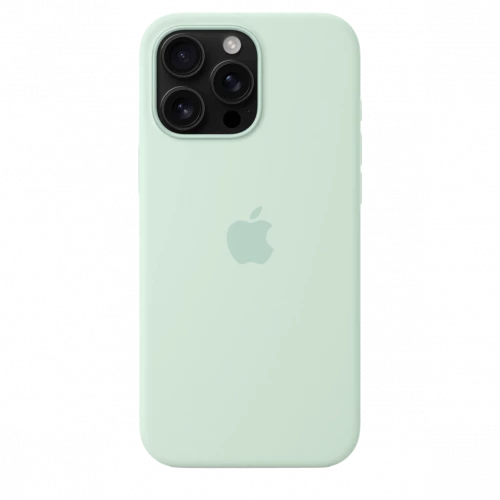 Чехол-накладка (силиконовый) для iPhone 16 Pro Max Silicone Case High Copy with MagSafe & Button Aquamarine