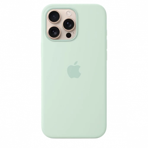 Чехол-накладка (силиконовый) для iPhone 16 Pro Max Silicone Case High Copy with MagSafe & Button Aquamarine