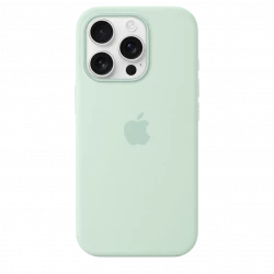 Чохол-накладка (силіконовий) для iPhone 16 Pro Silicone Case High Copy with MagSafe & Button Aquamarine