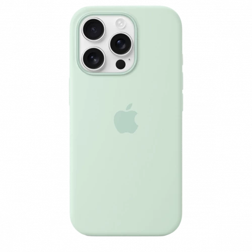 Чехол-накладка (силиконовый) для iPhone 16 Pro Silicone Case High Copy with MagSafe & Button Aquamarine