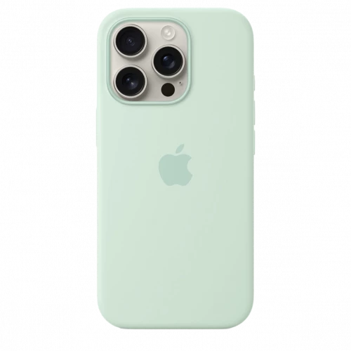 Чехол-накладка (силиконовый) для iPhone 16 Pro Silicone Case High Copy with MagSafe & Button Aquamarine