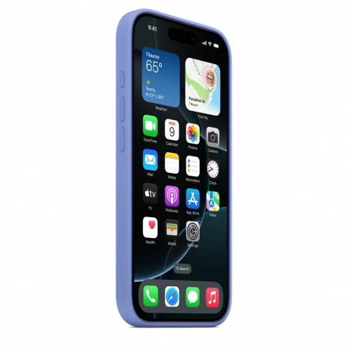 Чехол-накладка (силиконовый) для iPhone 16 Pro Silicone Case High Copy with MagSafe & Button Periwinkle