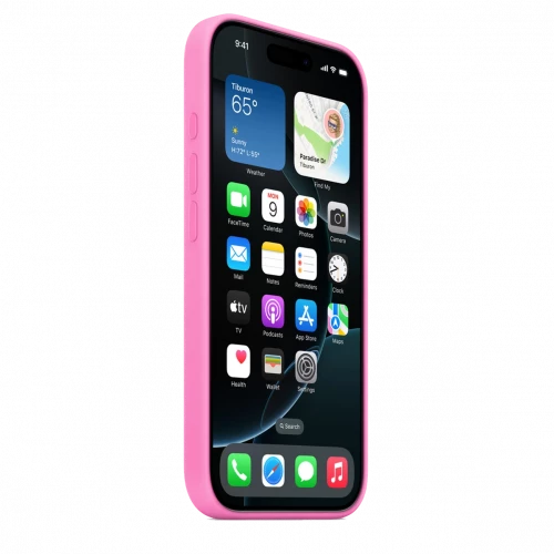 Чехол-накладка (силиконовый) для iPhone 16 Pro Silicone Case High Copy with MagSafe & Button Peony
