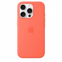 Чохол-накладка (силіконовий) для iPhone 16 Pro Silicone Case High Copy with MagSafe & Button Tangerine