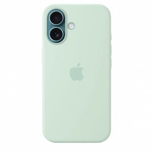 Чехол-накладка (силиконовый) для iPhone 16 Silicone Case High Copy with MagSafe & Button Aquamarine
