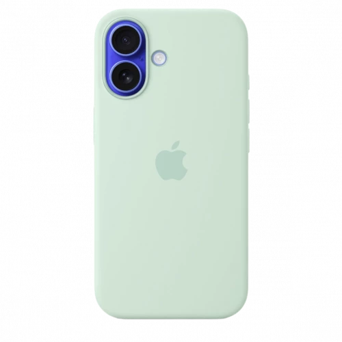 Чехол-накладка (силиконовый) для iPhone 16 Silicone Case High Copy with MagSafe & Button Aquamarine