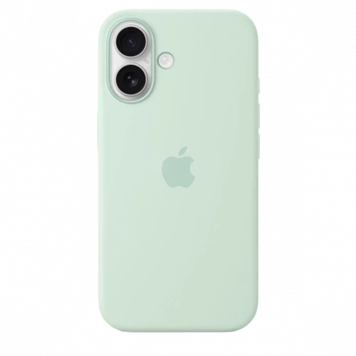 Чехол-накладка (силиконовый) для iPhone 16 Silicone Case High Copy with MagSafe & Button Aquamarine