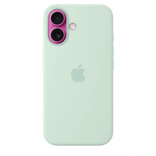 Чехол-накладка (силиконовый) для iPhone 16 Silicone Case High Copy with MagSafe & Button Aquamarine