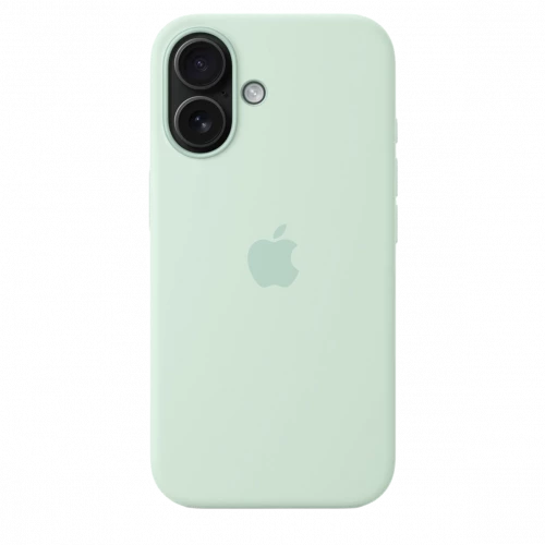 Чехол-накладка (силиконовый) для iPhone 16 Silicone Case High Copy with MagSafe & Button Aquamarine