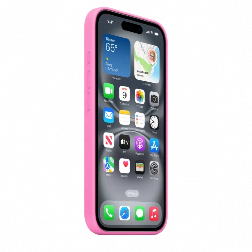 Чехол-накладка (силиконовый) для iPhone 16 Silicone Case High Copy with MagSafe & Button Peony