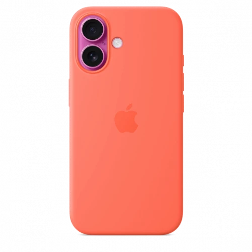 Чехол-накладка (силиконовый) для iPhone 16 Silicone Case High Copy with MagSafe & Button Tangerine