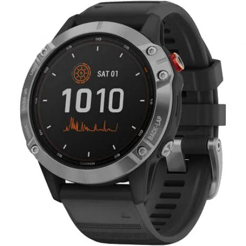 Garmin Fenix 6 Solar Silver with black band (010-02410-00)